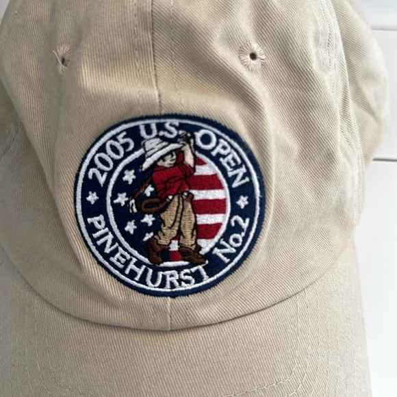 2005 US Open Pinehurst No. 2 USHA Golf Baseball Adjustable Hat Cap beige - Picture 5 of 6
